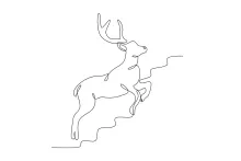 One-Line Deer on a Hill: Learn to Draw Setting and Shape Together