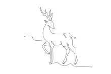 One-Line Drawing of a Deer Looking Back: Practice Curves and Expression Easily