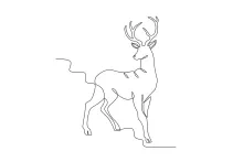 One-Line Deer Looking Back: Draw Animal Emotion with Simple Shapes