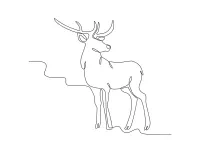 One-Line Drawing of a Beautiful Deer: Practice Peaceful Forms with Simple Shapes