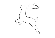 "Minimalist Christmas Deer Drawing: A One-Line Study of Festive Animal Shapes"