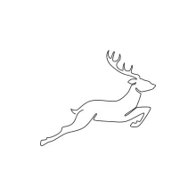 One Line Elegant Deer Drawing: Learn Animal Shape with a Cute Forest Friend