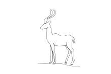 One-Line Long-Horned Deer Drawing: Learn Animal Antlers with Minimal Lines