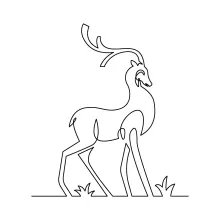"One-Line Simple Deer Drawing: A Minimalist Approach to Gentle Wildlife Forms"
