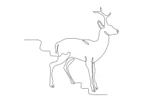Simple One-Line Standing Deer: Practice Balance and Shape in Animal Drawing