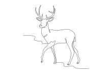 Simple One-Line Deer Walking Art: Practice Step-by-Step Motion Drawing