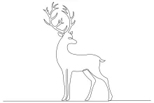 "Minimalist Deer Drawing: A One-Line Approach to Capturing Wildlife Form and Proportions"