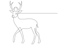 "One-Line Wild Deer Art: A Minimalist Study of Elegant and Recognizable Wildlife Figures"