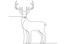 Wild Deer One-Line Drawing for Beginners: Practice Animal Forms with Ease