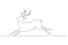 "One-Line Deer Art: A Simplified Approach to Wildlife Form and Composition"