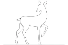 Easy One-Line Sketch of a Wild Deer: Practice Calm Animal Shapes