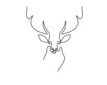 One Line Deer Face Drawing: Learn Symmetry and Natural Detail with One Line