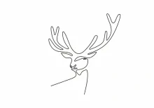 One Line Reindeer Head Drawing: Explore Symmetry and Structure Simply