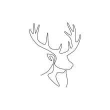 One Line Reindeer and Deer Head Drawing: Fun Forest Faces for Young Artists
