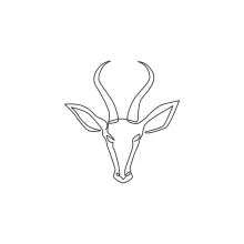 One Line Gazelle Head Drawing: Study Horned Faces with Easy Lines