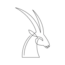"One-Line Abstract Gazelle Art: A Minimalist Approach to Unique Wildlife Features"