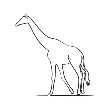 Simple Giraffe One-Line Drawing: Great for Practicing Long Necks and Easy Shapes