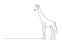 "Minimalist Giraffe Art: A One-Line Study of Unique and Elegant Animal Forms"