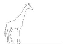 "One-Line Giraffe Art: A Simplified Approach to Capturing Wildlife Form"