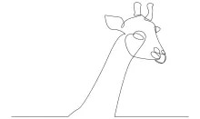 "Minimalist Giraffe Illustration: A Single-Line Study of Tall Animal Forms"