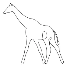 One-Line Drawing of a Giraffe: Simple Practice for Proportions and Height