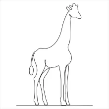"One-Line Giraffe Drawing: A Simple and Direct Approach to Elegant Wildlife Shapes"