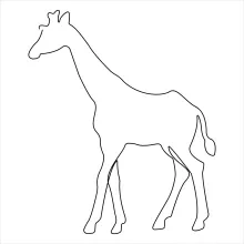 "Minimalist Giraffe Art: A Single-Line Study of Unique Wildlife Figures"