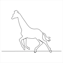 "One-Line Giraffe Sketch: A Minimalist Study of Poised and Iconic Wildlife Shapes"