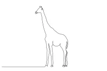 "Minimalist Giraffe Drawing: A One-Line Approach to Iconic Wildlife Shapes"