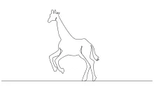 "Minimalist Giraffe Wildlife Drawing: A One-Line Study of Natural Animal Forms"