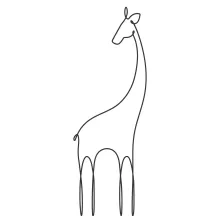 "One-Line Giraffe Art: A Minimalist Approach to Iconic Wildlife Forms"
