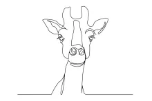 One-Line Drawing of a Giraffe Head: Simple and Recognizable Animal Face Art