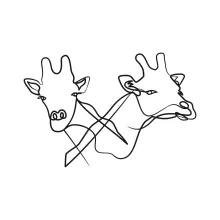 Easy Giraffe Head One-Line Drawing: Practice Animal Shapes with Just One Line