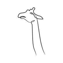 Simple Giraffe Head Drawing in One Line: Practice Animal Features with Minimal Effort