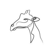 Giraffe Head in One Line: Learn to Draw Animal Faces with Minimal Lines