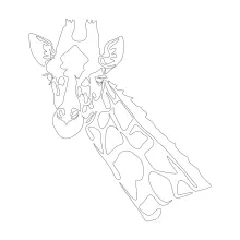 "Minimalist Giraffe Head Drawing: A One-Line Study of Distinctive Wildlife Features"