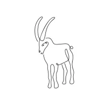 "One-Line Goat Drawing: A Minimalist Study of Hardy and Iconic Animal Forms"