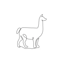 One Line Adorable Llama Drawing: Fun Practice with Mountain Animals