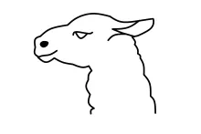 "One-Line Llama Drawing: A Minimalist Study of Woolly and Recognizable Animal Forms"