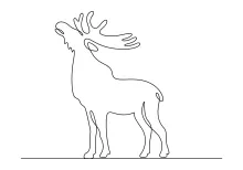 Moose in One Line: Learn to Draw Big Forest Animals the Easy Way