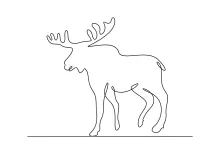 One-Line Moose Drawing: Practice Strong Animal Shapes with Simple Techniques