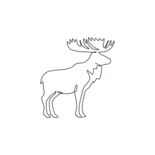 One Line Moose Antlers Drawing: Understand Wide Shapes in a Simple Way