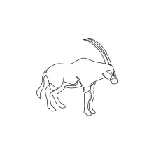 One Line Running Oryx Drawing: Capture Movement with Simple Antelope Shapes