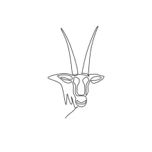 One Line Oryx Drawing: Study Slim Body and Long Horns with Ease