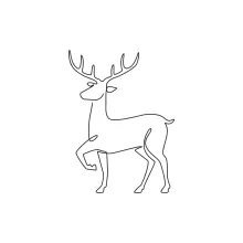 One Line Cute Reindeer Drawing: Holiday Animal Art for All Ages