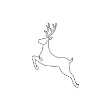 One Line Jumping Reindeer Drawing: Learn Movement and Pose with One Line