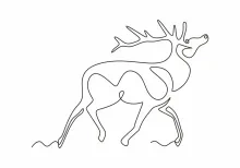 One Line Reindeer Drawing: Learn Animal Shapes Through Simple Outlines
