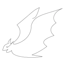 One Line Flying Bat Drawing: Spooky and Simple Drawing for Beginners