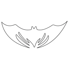 Simple One Line Bat Drawing: Great for Learning Shape and Symmetry
