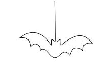 "Minimalist Hanging Bat Sketch: Illustrating a Night Dweller with One Line Art"